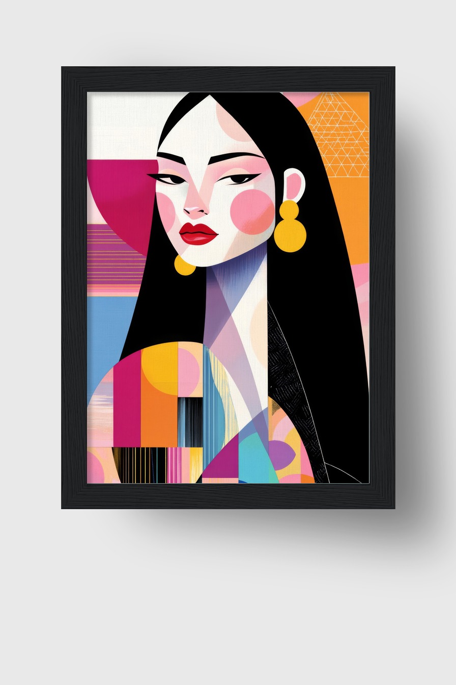 Grafik Poster Frau rot schwarz gelb