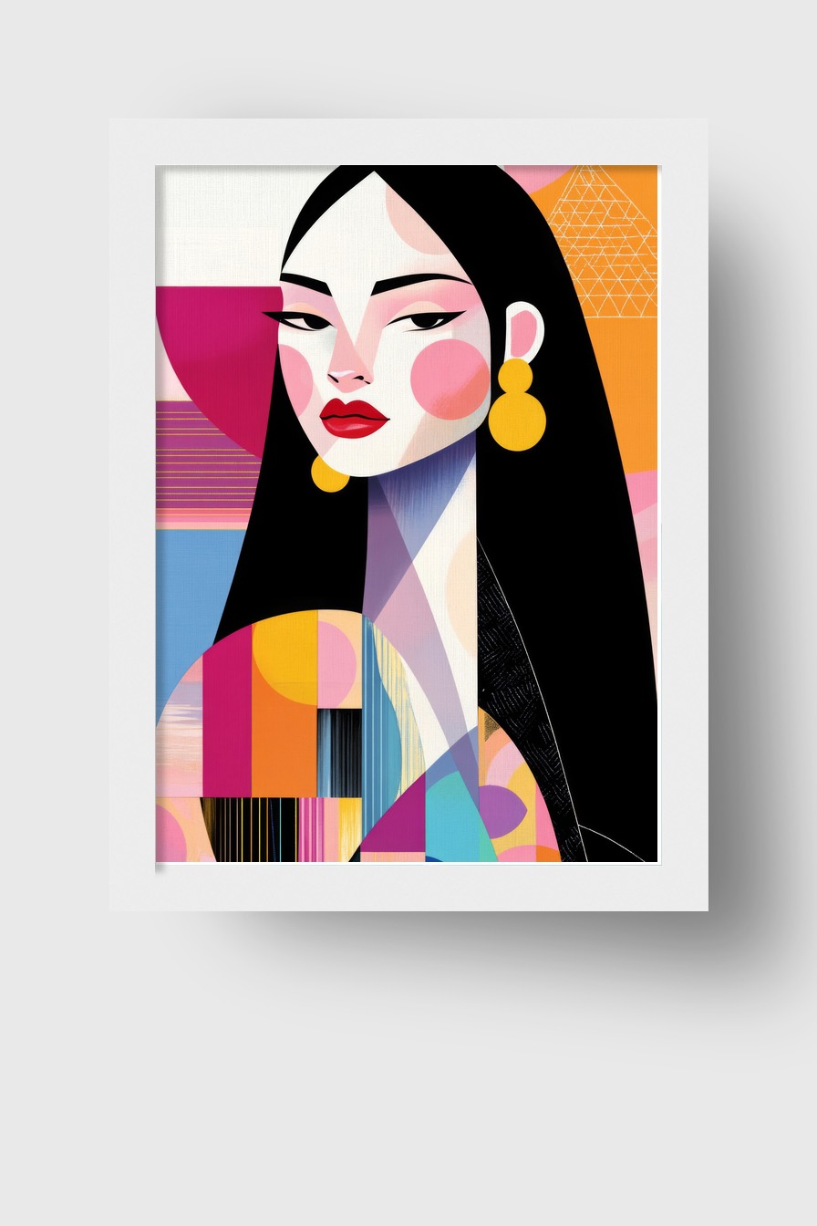 Grafik Poster Frau rot schwarz gelb
