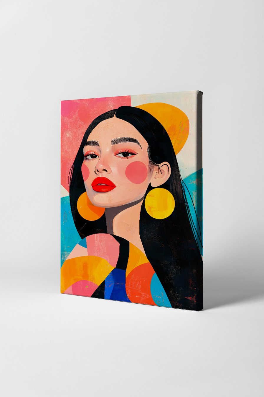 Illustration Poster Frau bunt modern Porträt