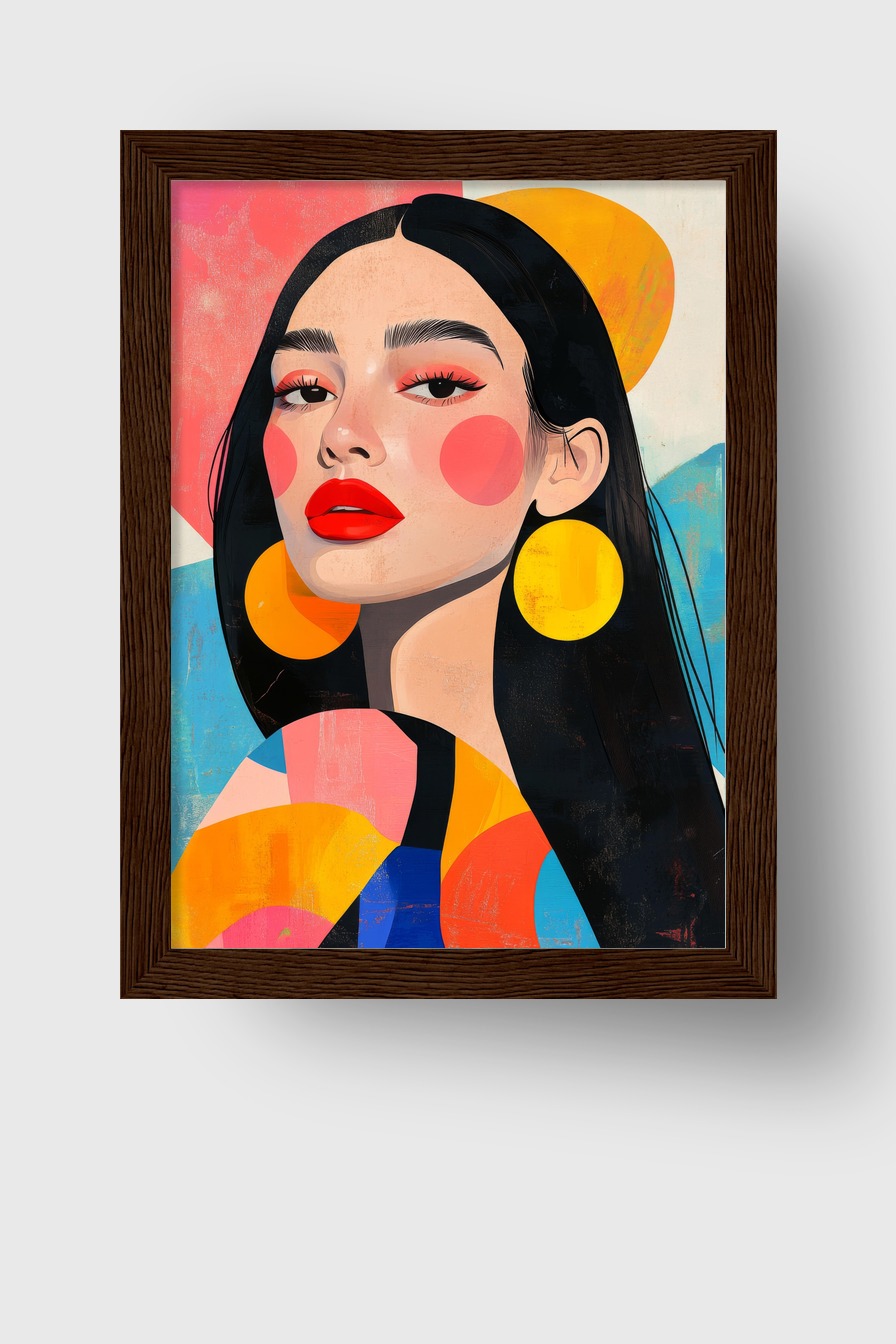 Illustration Poster Frau bunt modern Porträt