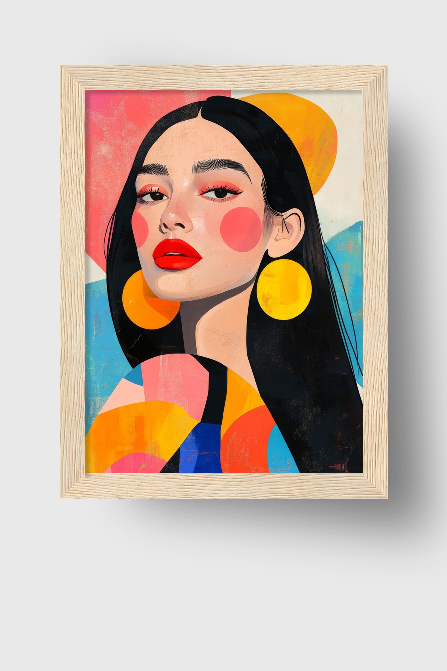 Illustration Poster Frau bunt modern Porträt