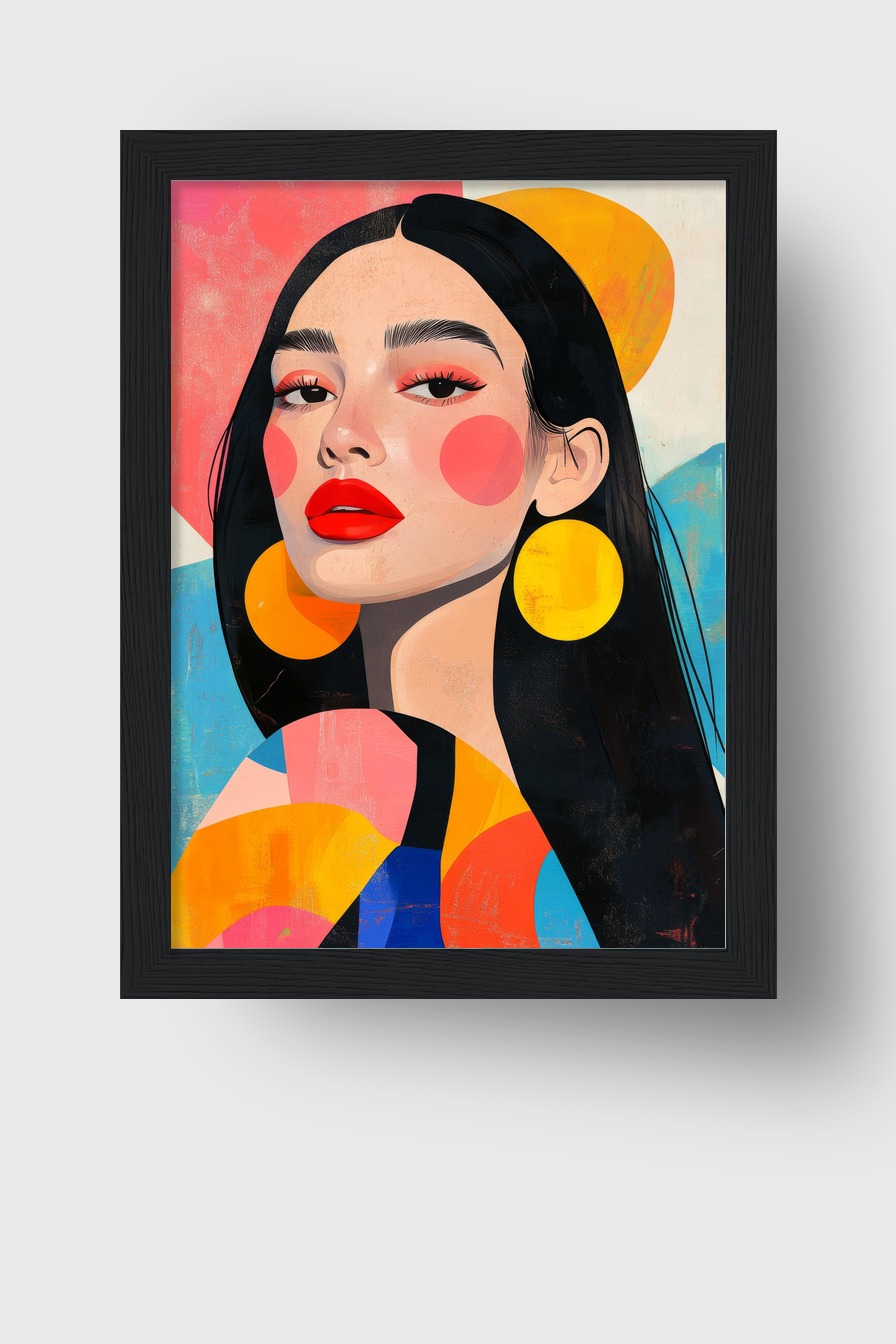 Illustration Poster Frau bunt modern Porträt
