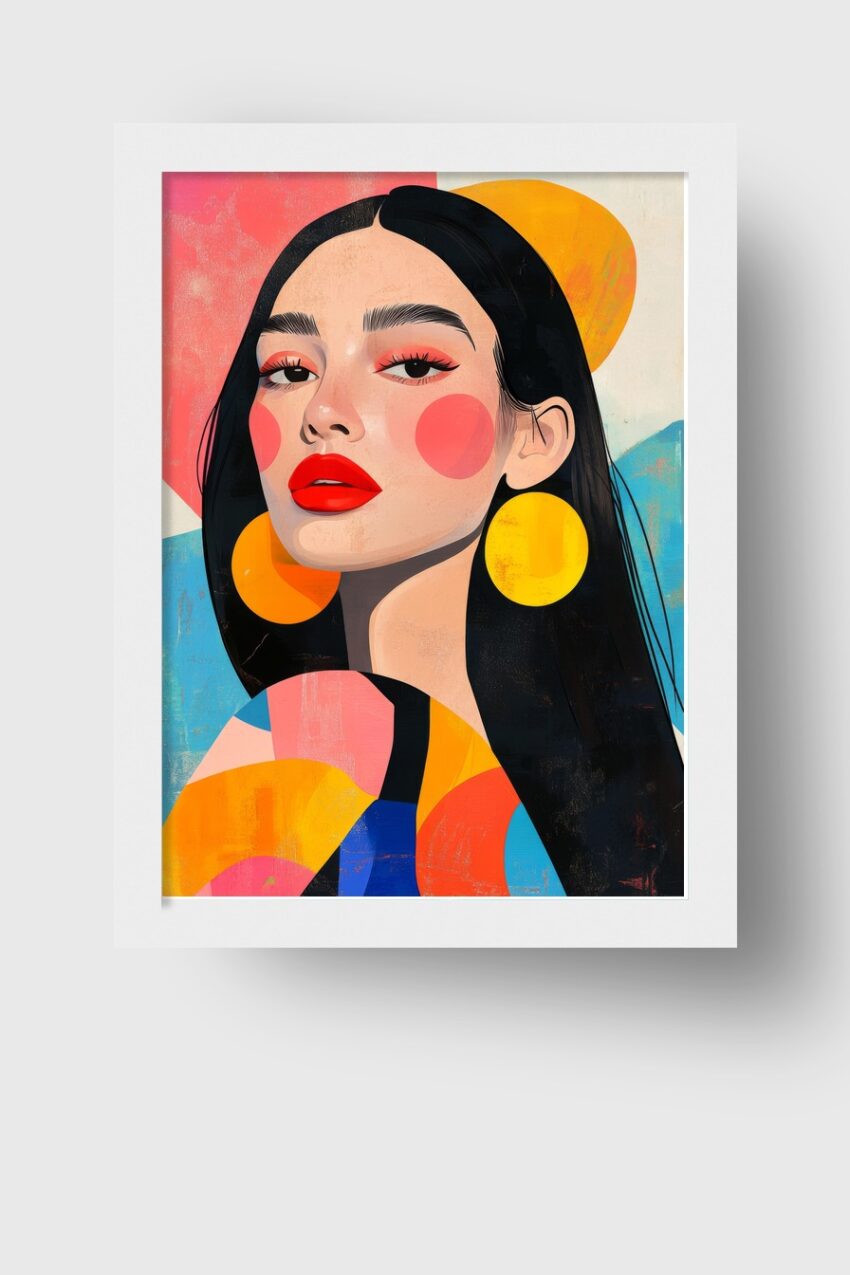 Illustration Poster Frau bunt modern Porträt