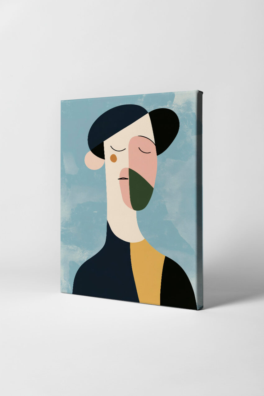 Illustration Poster Frau minimalistisch abstrakt farbflächen