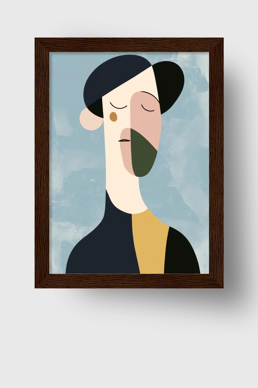 Illustration Poster Frau minimalistisch abstrakt farbflächen