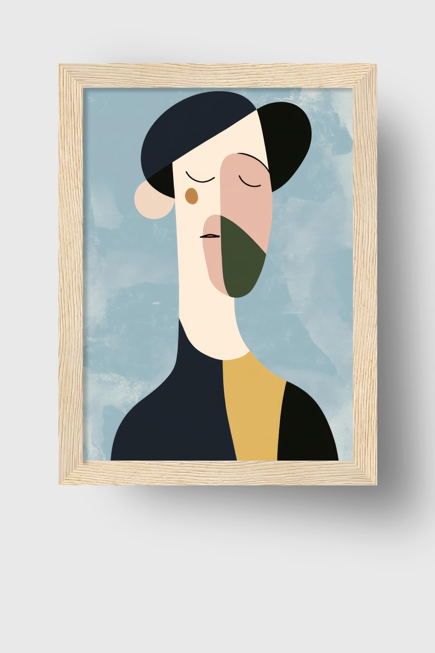 Illustration Poster Frau minimalistisch abstrakt farbflächen