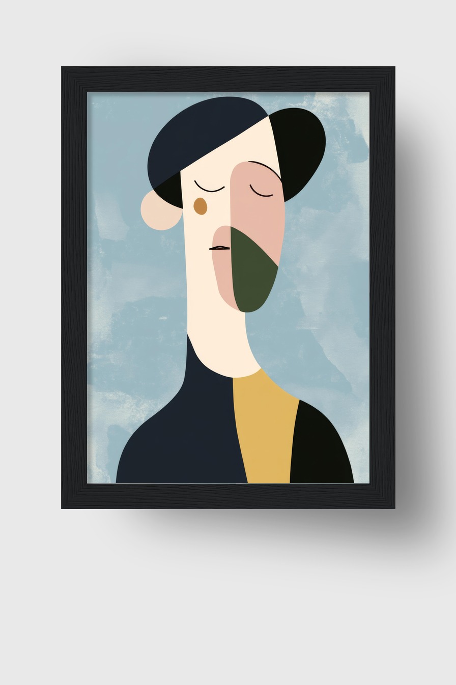 Illustration Poster Frau minimalistisch abstrakt farbflächen