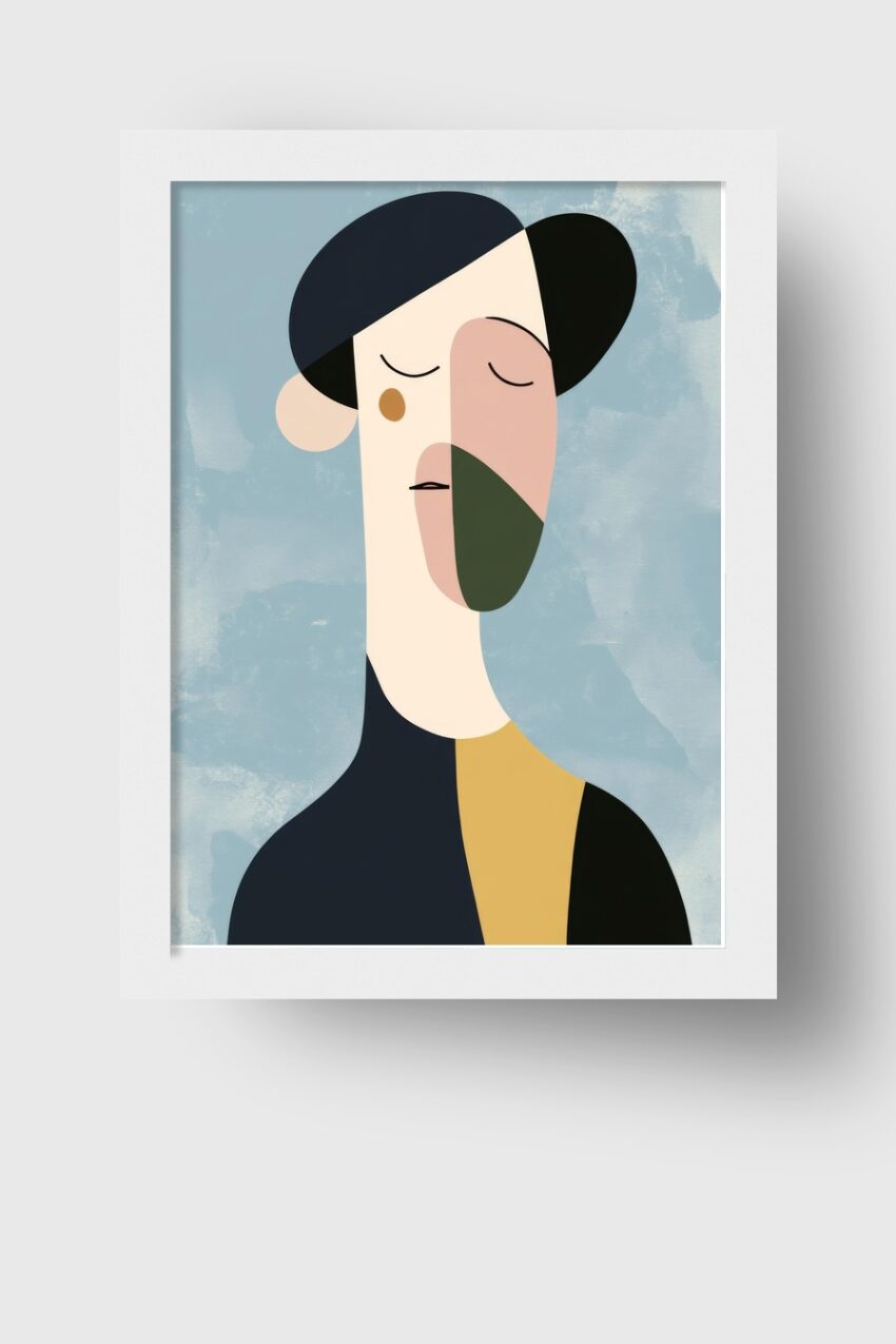 Illustration Poster Frau minimalistisch abstrakt farbflächen