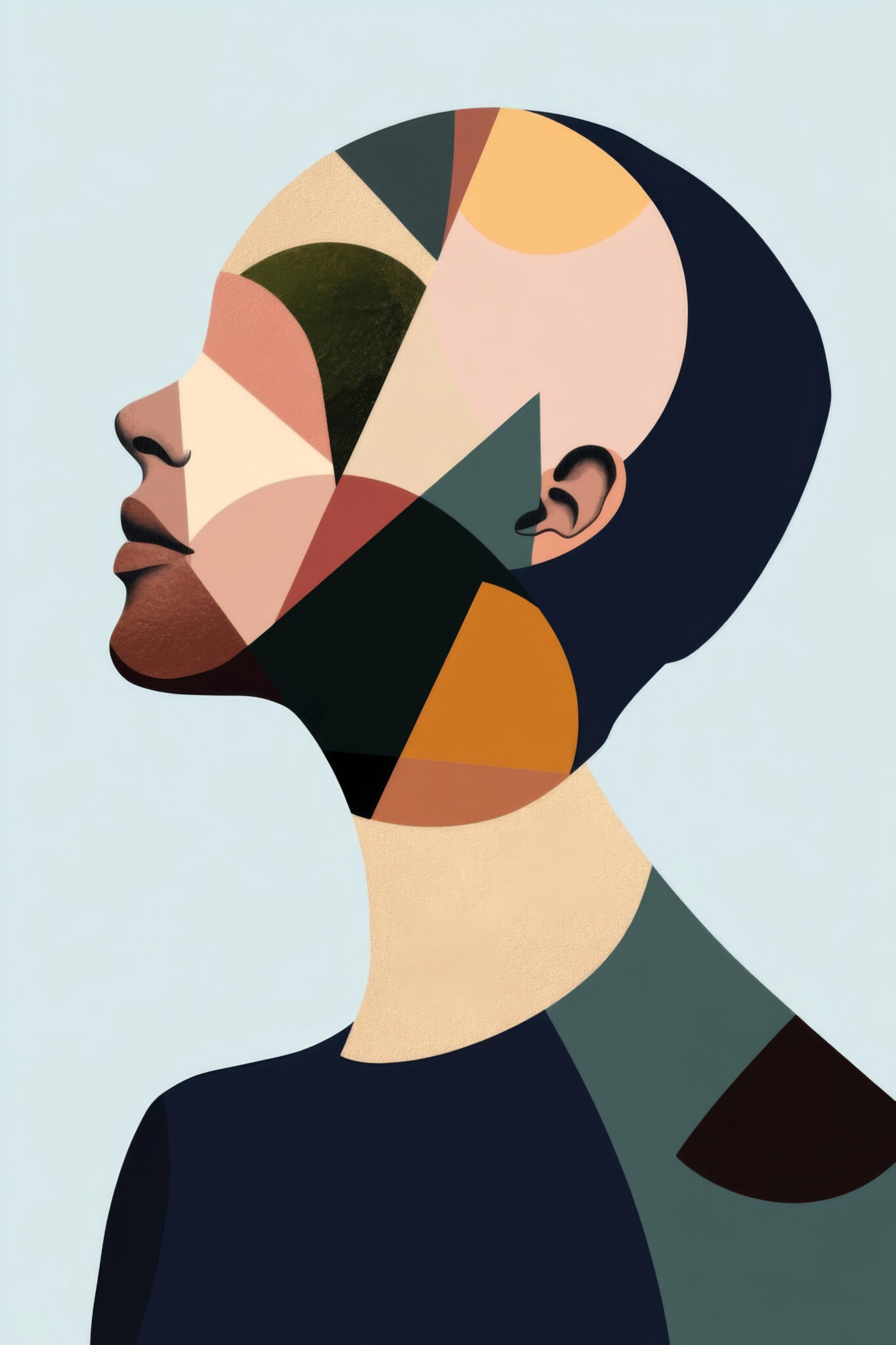 Digitale Kunst Poster Frau farbflächen abstrakt bunt