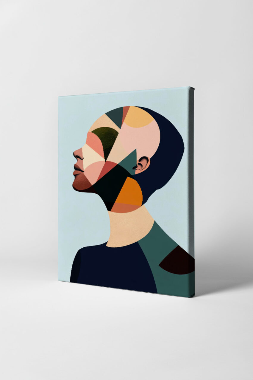 Digitale Kunst Poster Frau farbflächen abstrakt bunt