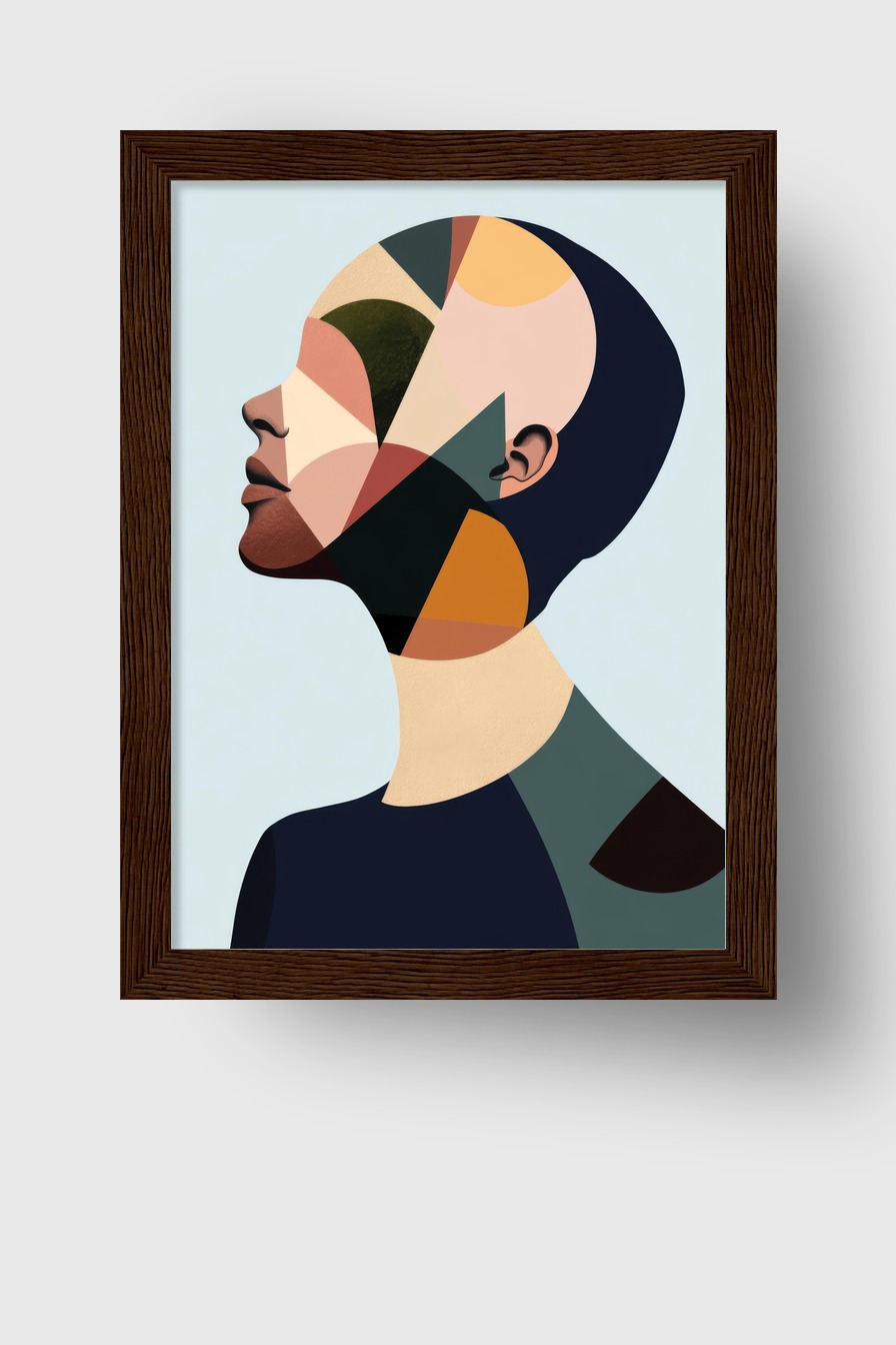 Digitale Kunst Poster Frau farbflächen abstrakt bunt