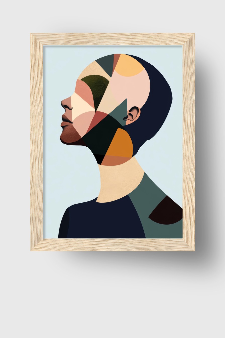 Digitale Kunst Poster Frau farbflächen abstrakt bunt