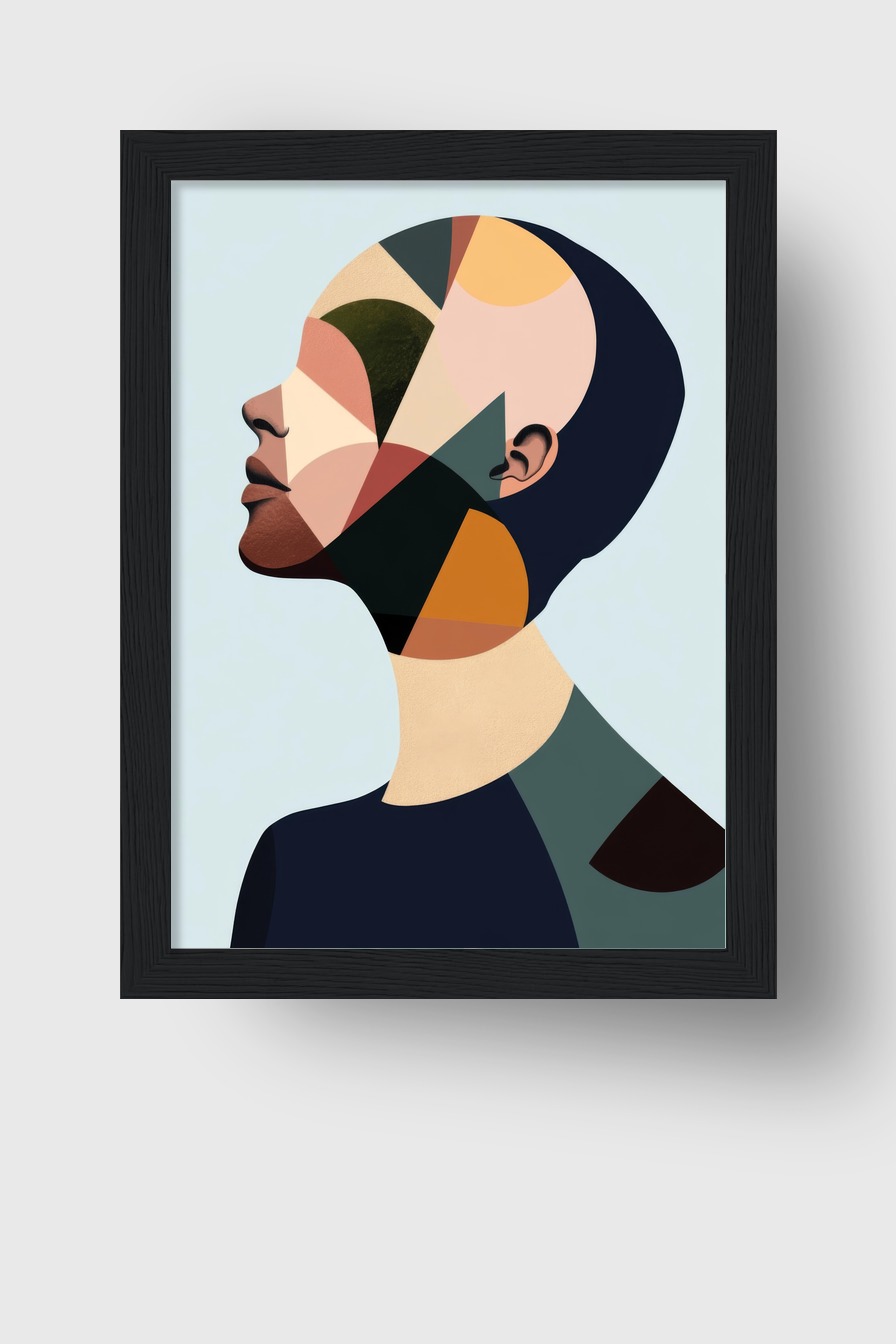 Digitale Kunst Poster Frau farbflächen abstrakt bunt