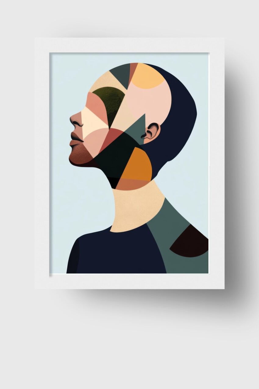 Digitale Kunst Poster Frau farbflächen abstrakt bunt