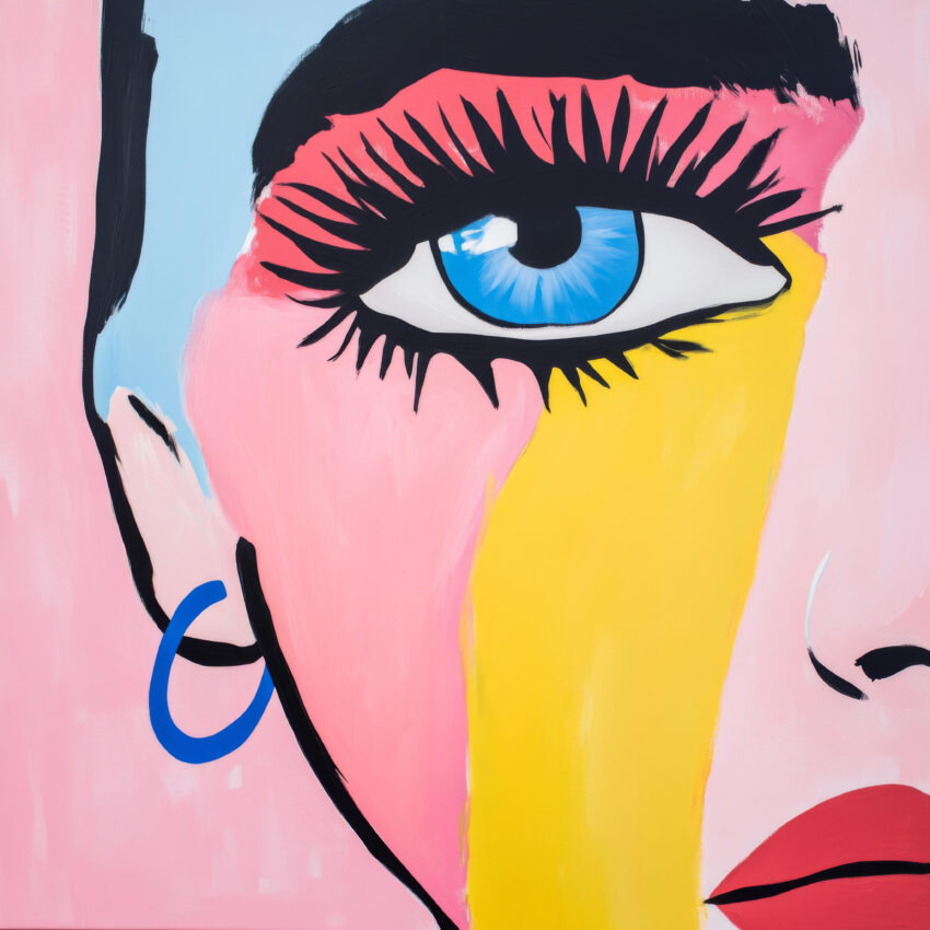 Illustration Poster Auge Blau Bunt minimal