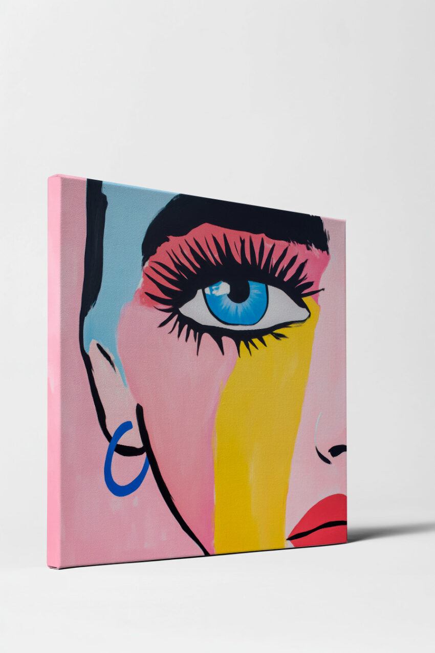 Illustration Poster Auge Blau Bunt minimal