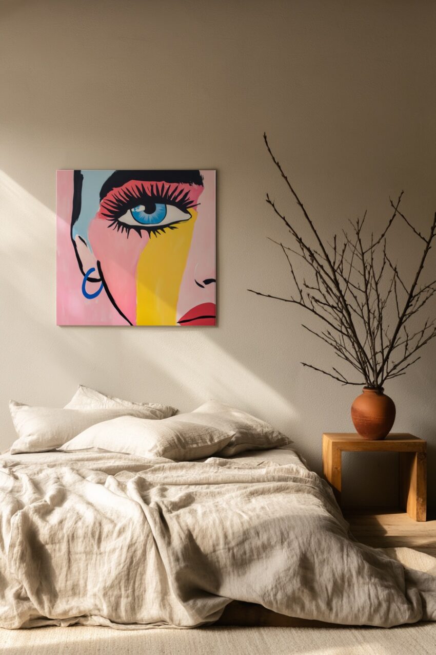 Illustration Poster Auge Blau Bunt minimal