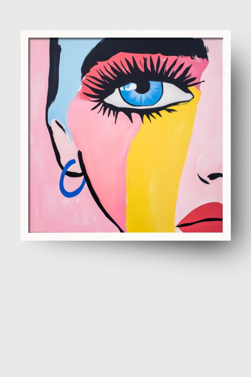 Illustration Poster Auge Blau Bunt minimal