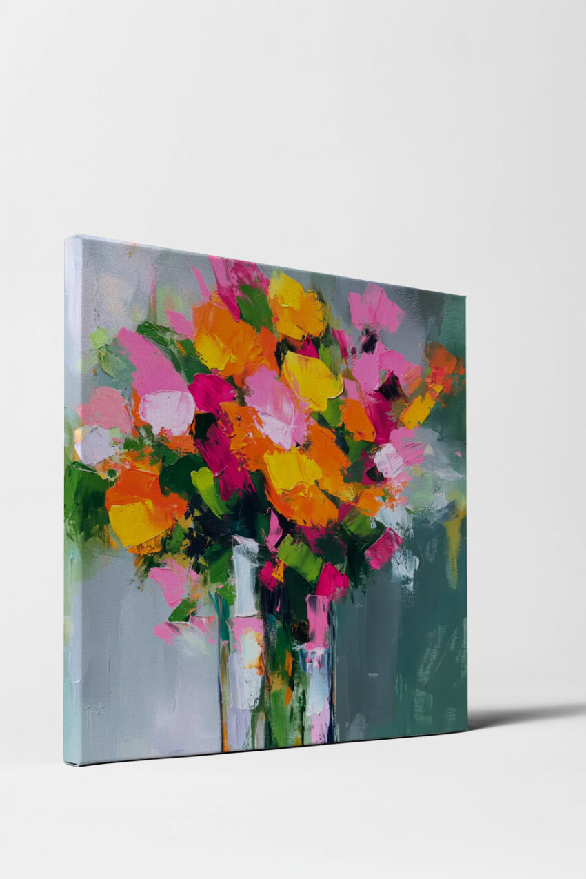 Malerei Poster Blumenstrauß bunt grob expressiv