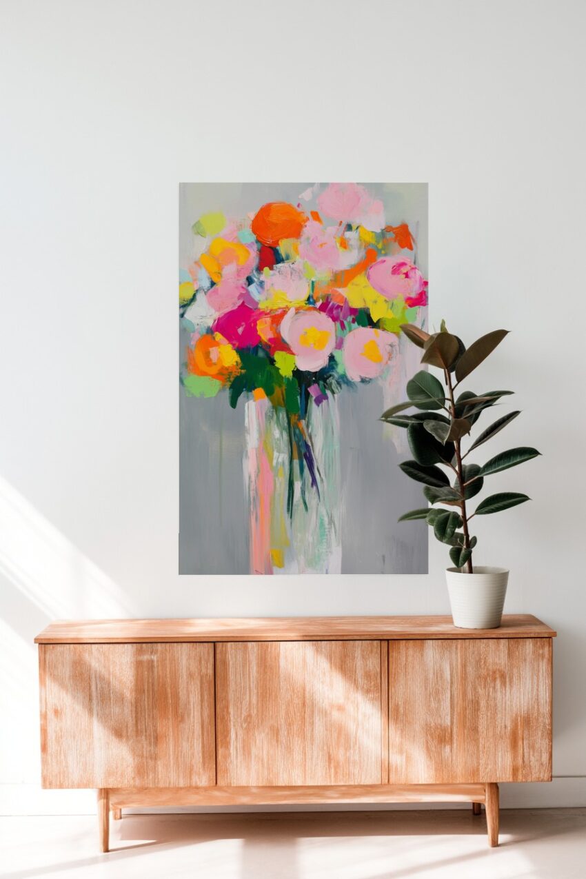 Malerei Poster Blumenstrauß bunt Impressionismus