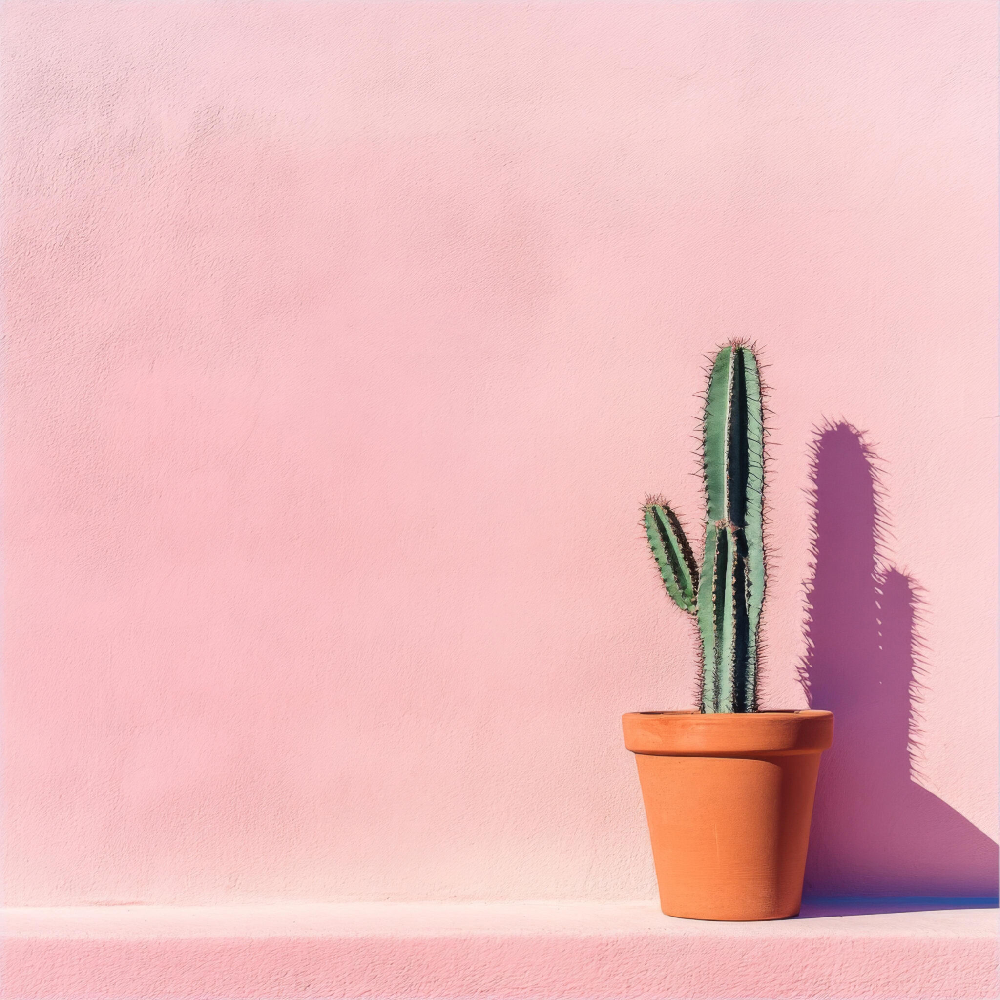 Fotografie Poster Kaktus minimalistisch grün rosa