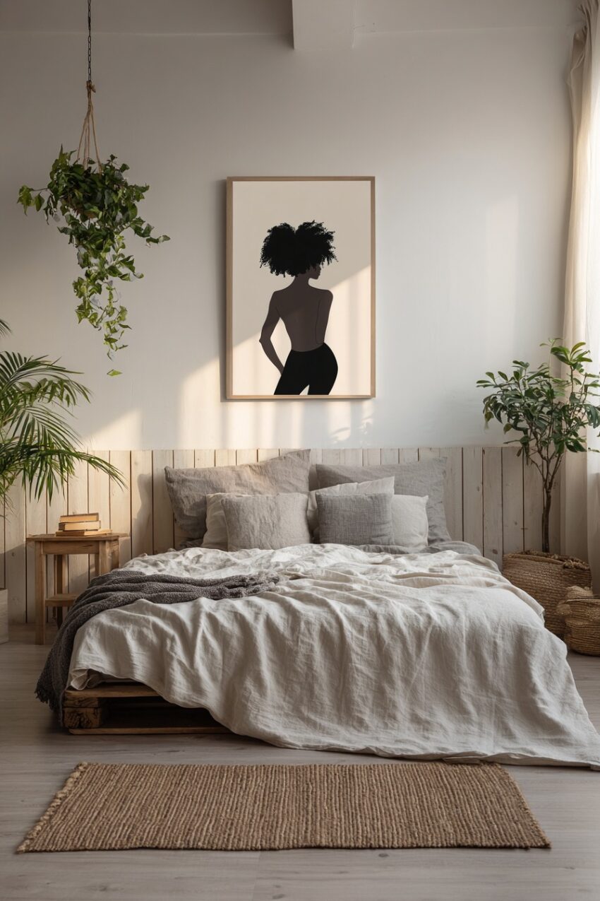 Illustration Poster Frau Seitenprofil Rückenakt minimalistisch schwarz