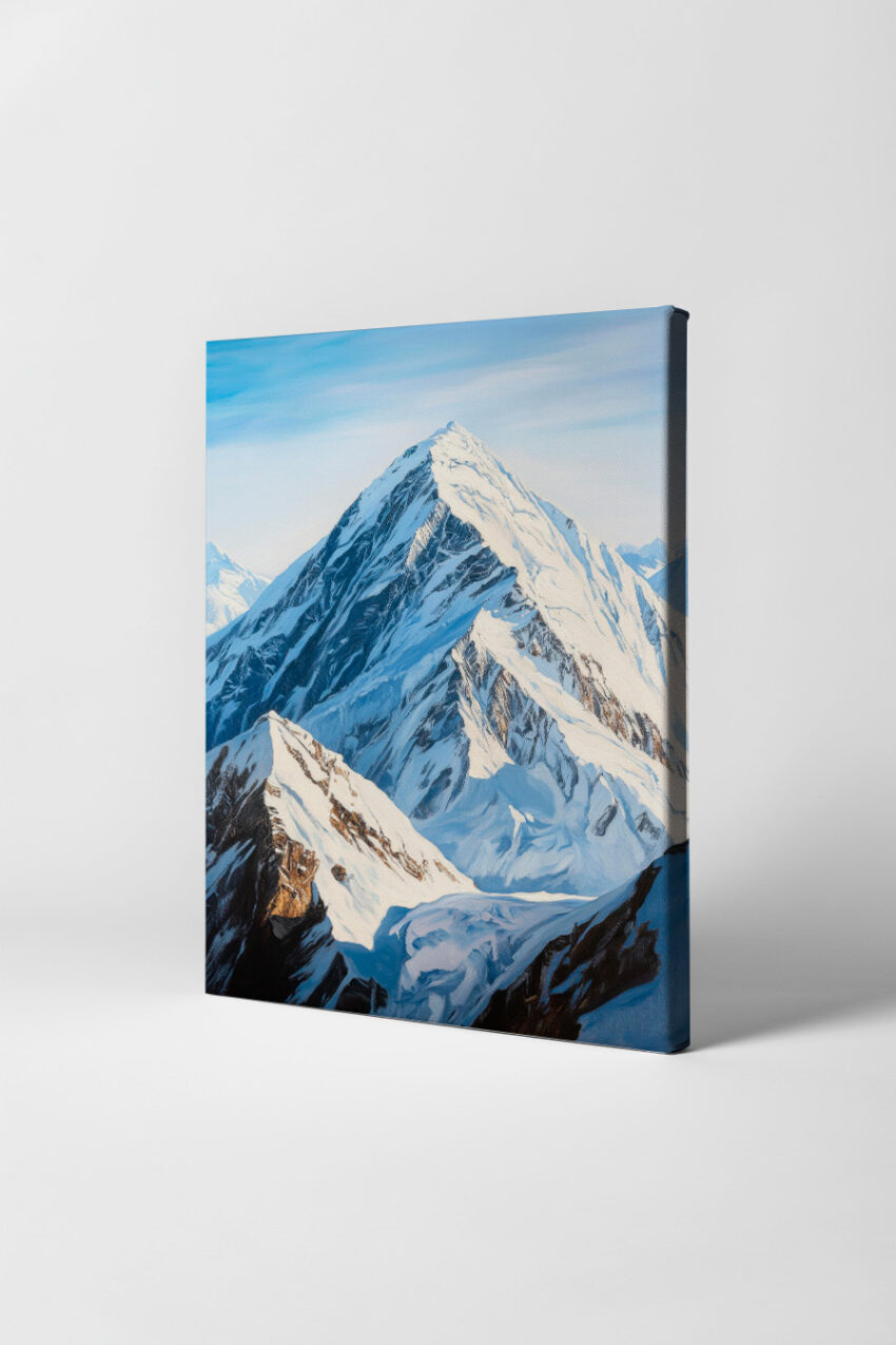 Malerei Poster Bergspitze eisig weiß blau