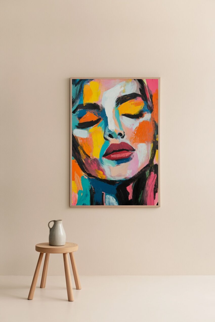 Expressionismus Poster Frau farbig intensiv bunt