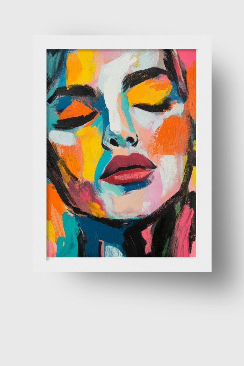 Expressionismus Poster Frau farbig intensiv bunt