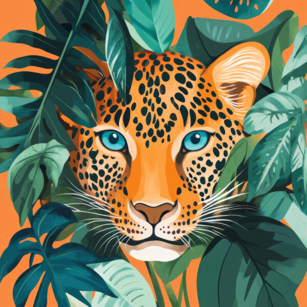 Leopard Blaues Auge Poster