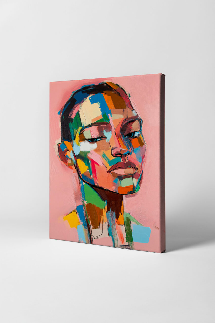 Digitale Kunst Poster Frau Farbflächen bunt kontrastreich