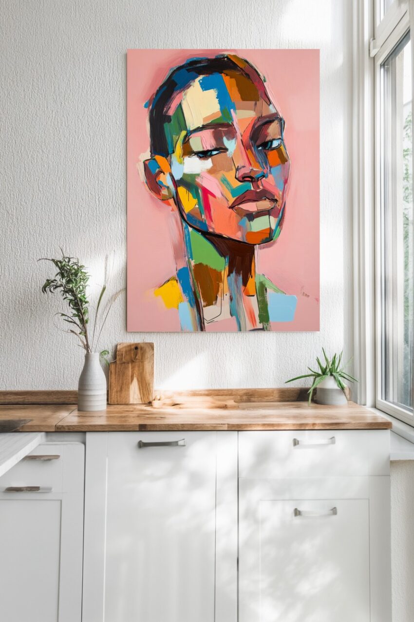 Digitale Kunst Poster Frau Farbflächen bunt kontrastreich