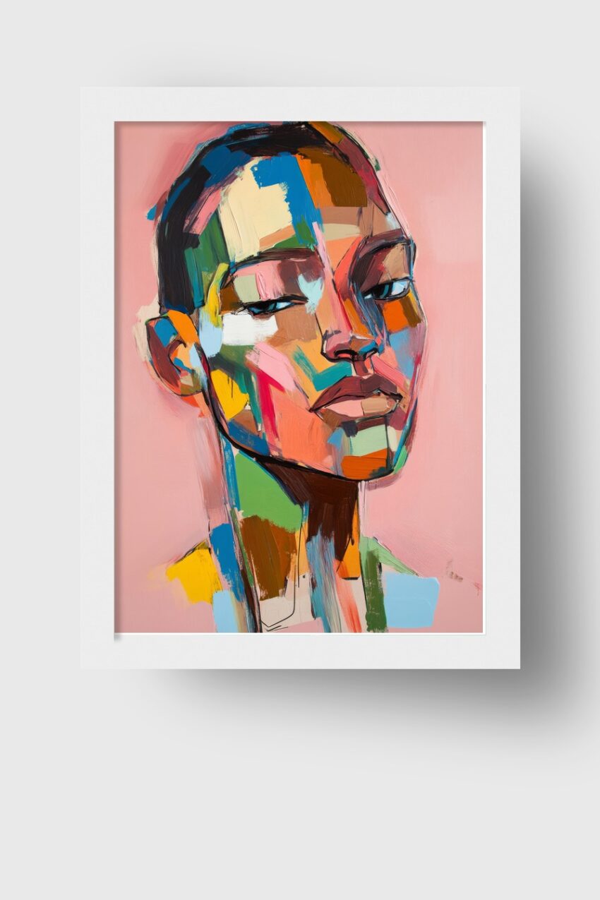 Digitale Kunst Poster Frau Farbflächen bunt kontrastreich
