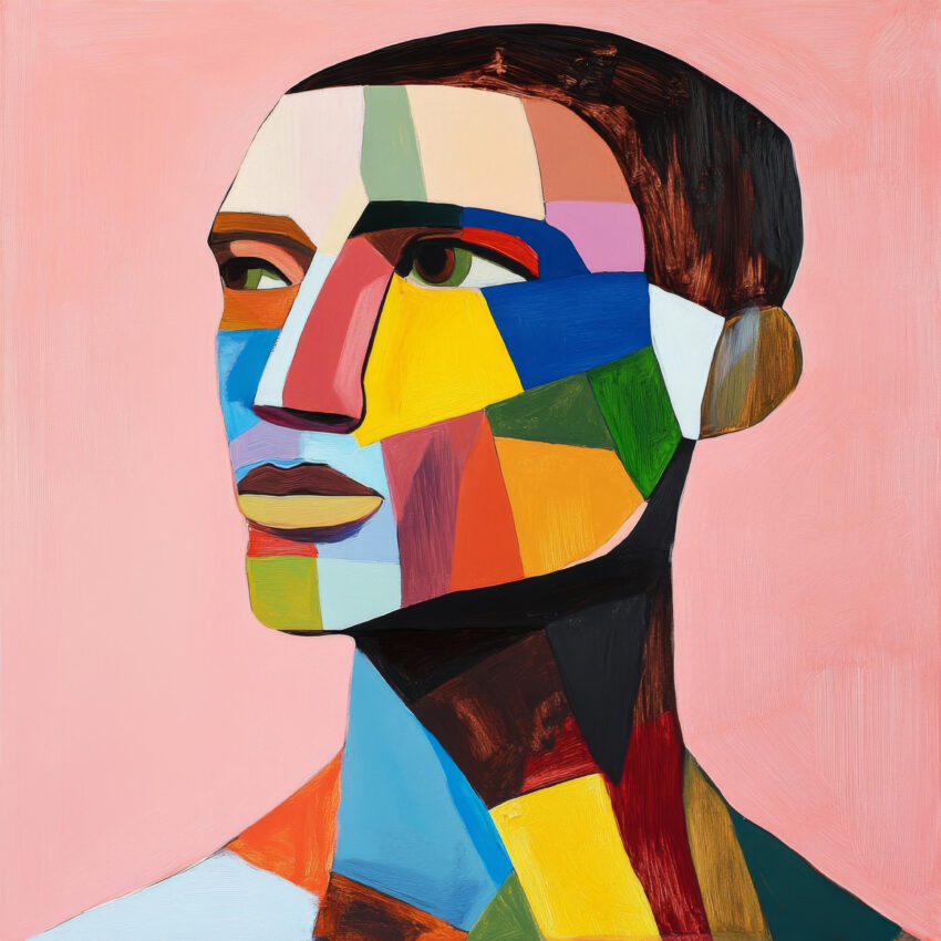 Digitale Kunst Poster Gesicht abstrakt bunt farbig