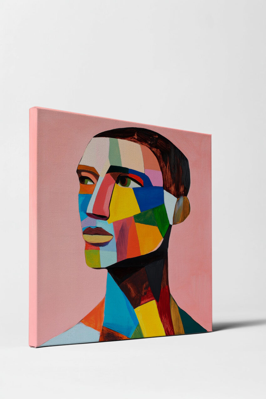 Digitale Kunst Poster Gesicht abstrakt bunt farbig
