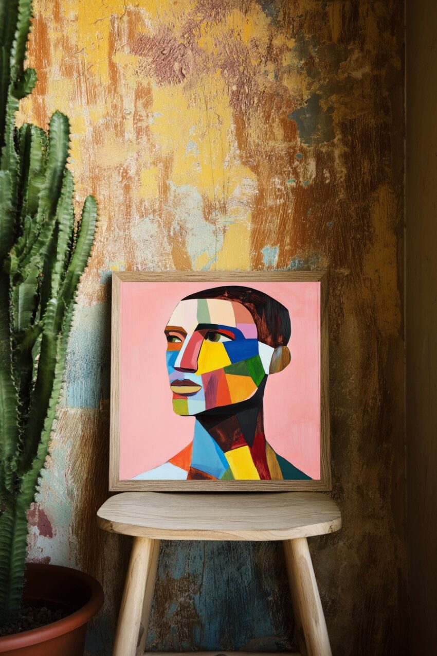 Digitale Kunst Poster Gesicht abstrakt bunt farbig