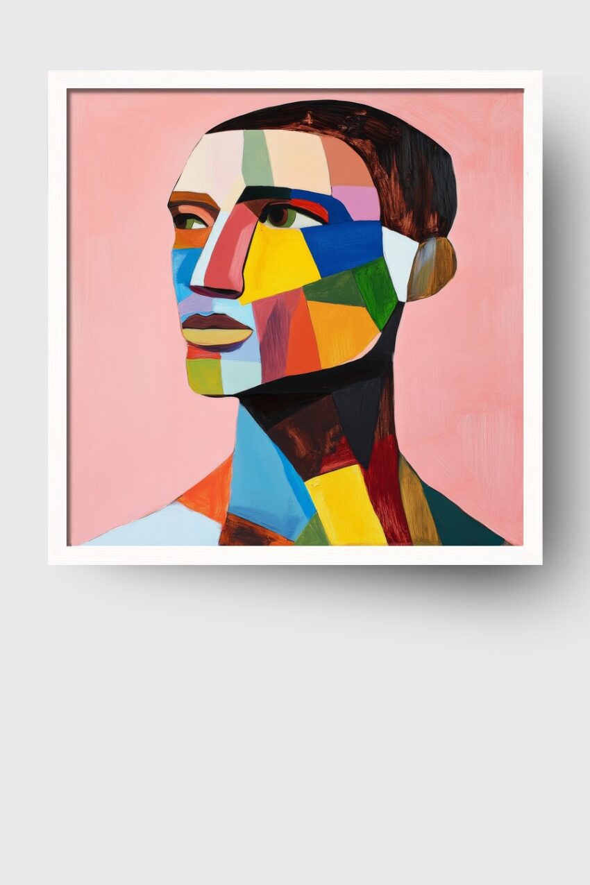 Digitale Kunst Poster Gesicht abstrakt bunt farbig