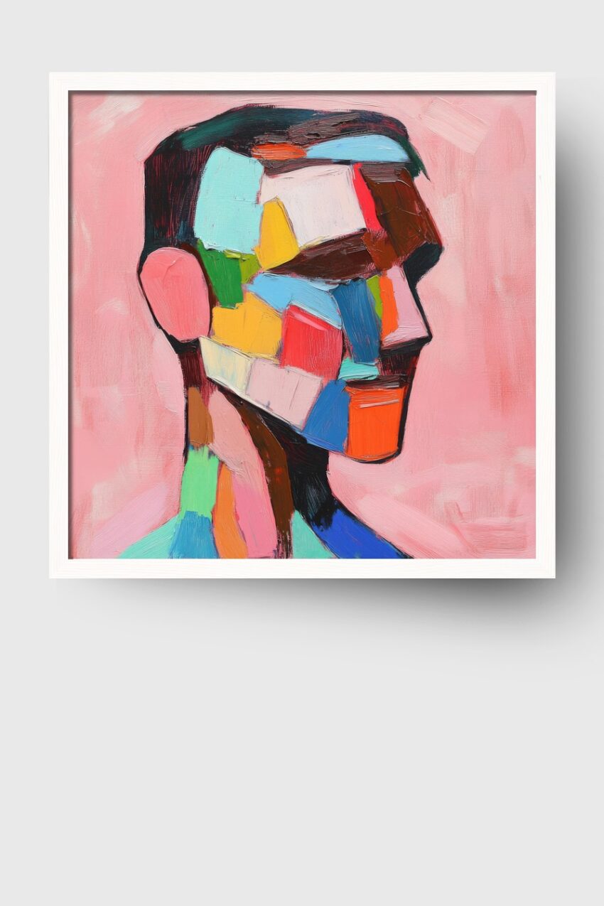 Grafik Poster Kopf Farbig abstrakt bunt
