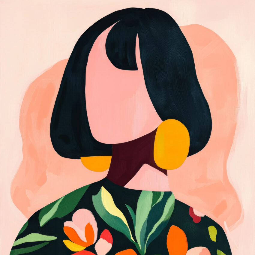 Illustration Poster Frau abstrakt bunt