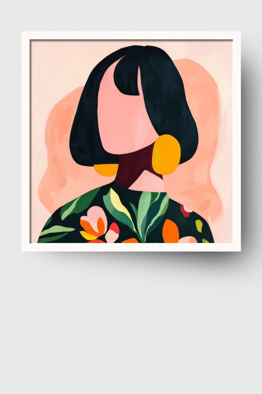 Illustration Poster Frau abstrakt bunt