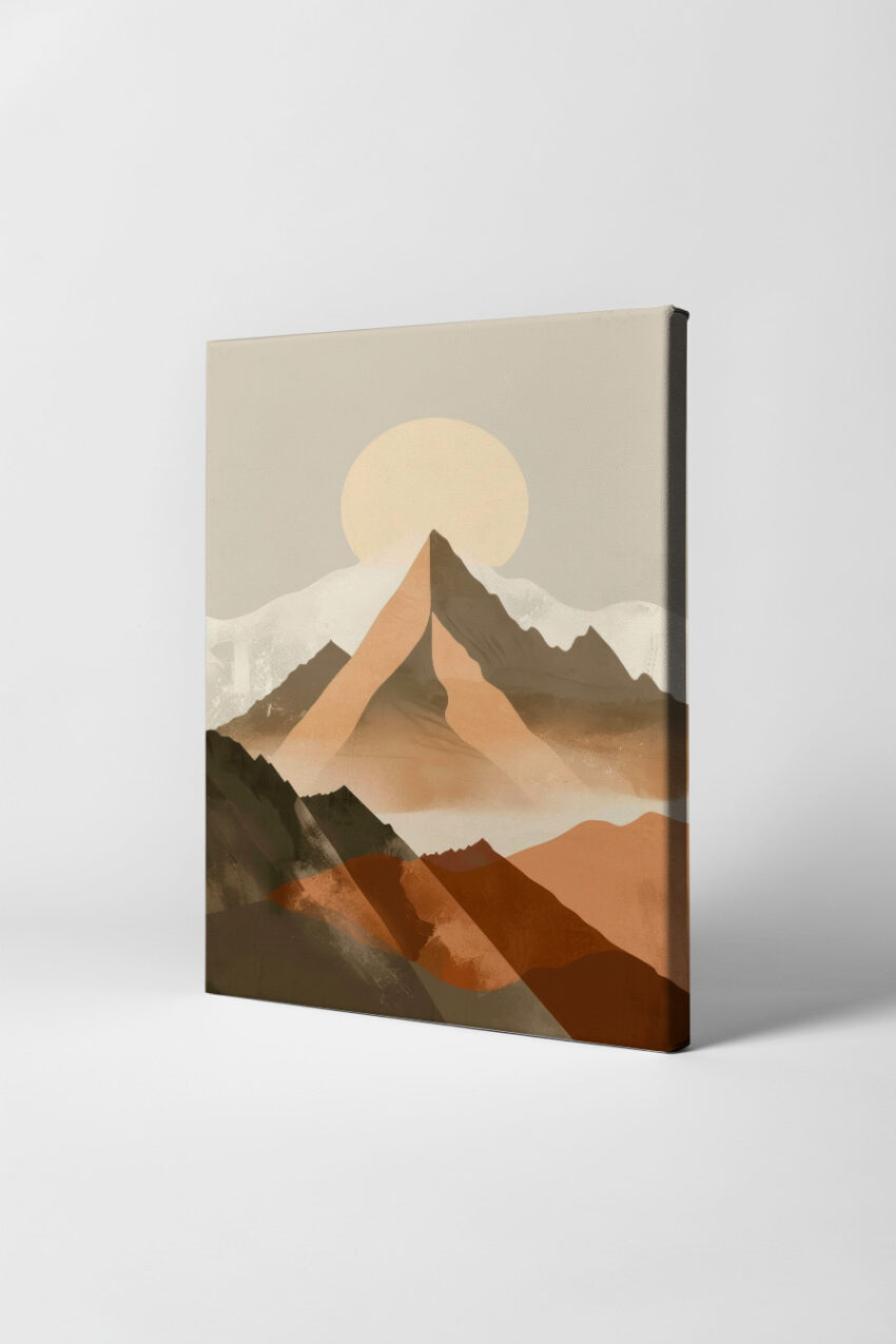 Digitale Kunst Poster Berg minimalistisch warm beige