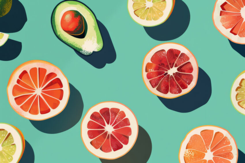 Grafik Poster Avocado mit Kern klar grün
