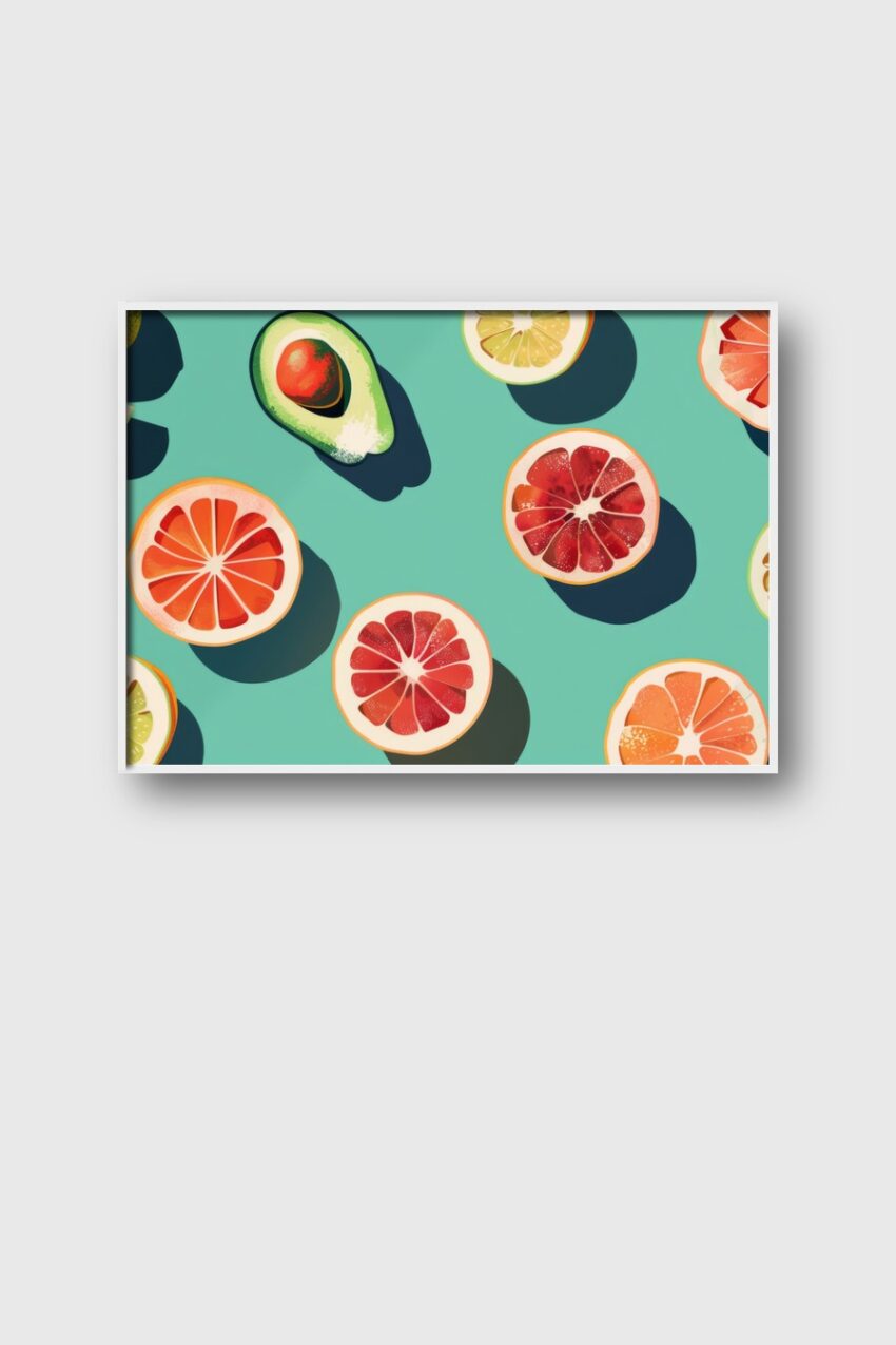 Grafik Poster Avocado mit Kern klar grün