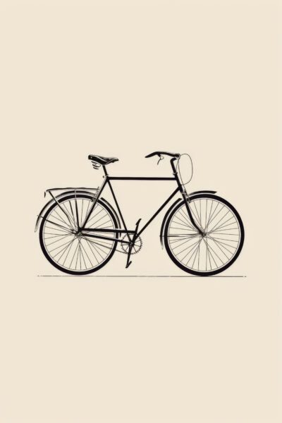 Fahrrad Schwarz-weiß Gerahmt