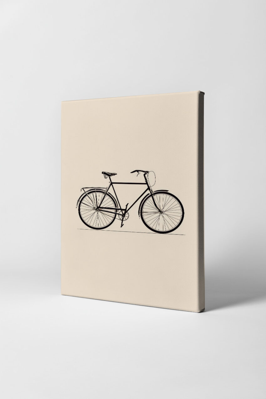 Illustration Poster Fahrrad klassisch schwarz-weiß minimalistisch