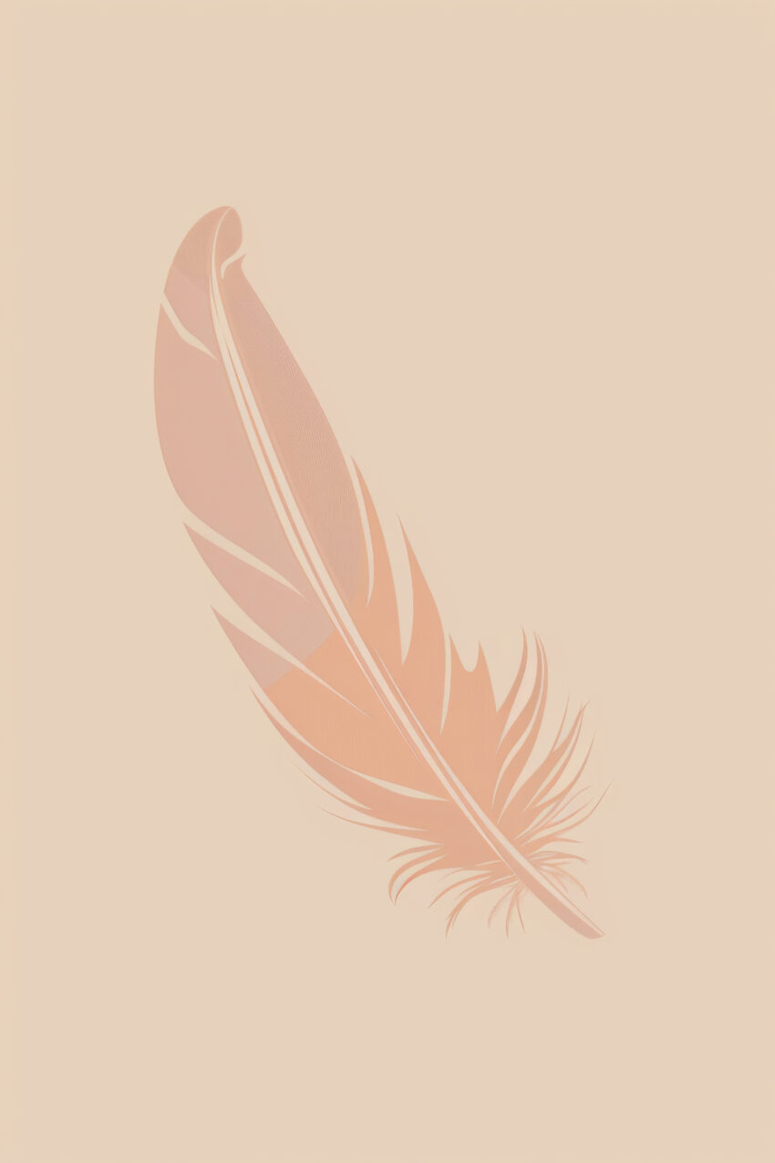 Minimalistisch Poster Feder beige zart