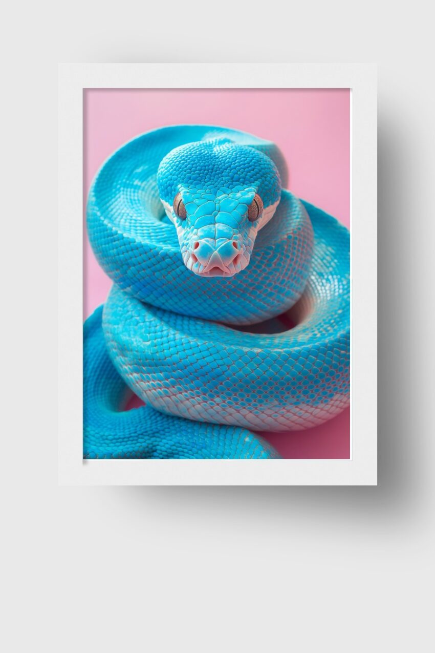 Fotografie Poster Schlange Blau Nahaufnahme