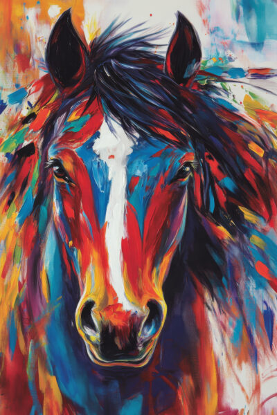 Pferd Bunt Leinwandbild