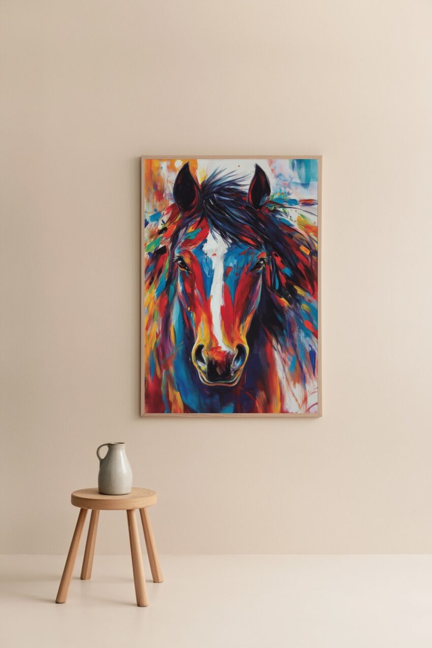 Malerei Poster Pferd bunt energiegeladen farbenfroh
