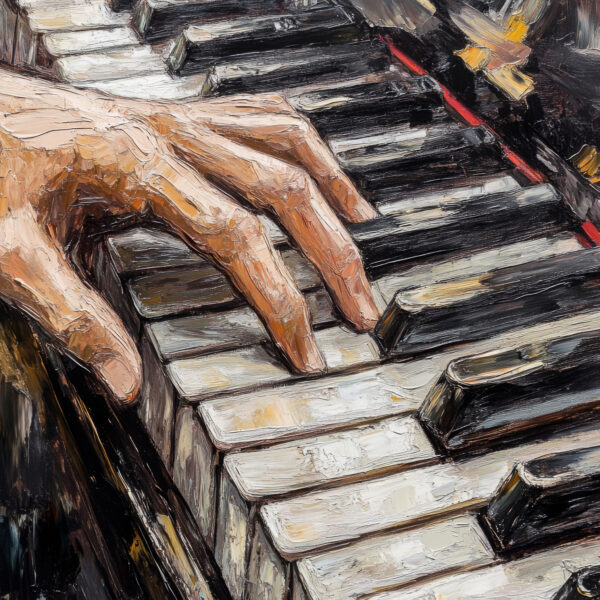 Klavier Hand Detail Gerahmt